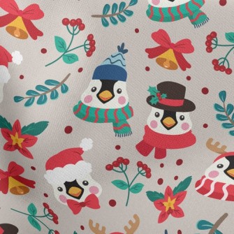 聖誕裝扮企鵝羅馬布(幅寬160公分)