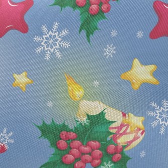 聖誕星星燭光斜紋布(幅寬150公分)