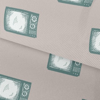 手繪畫風復古電視牛津布(幅寬150公分)