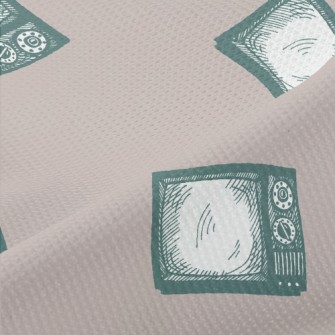手繪畫風復古電視高爾布(幅寬180公分)