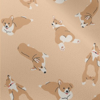 塗鴉可愛柯基犬雪紡布(幅寬150公分)
