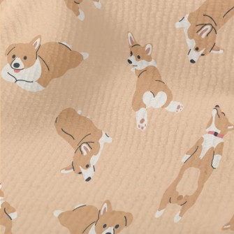 塗鴉可愛柯基犬毛巾布(幅寬160公分)