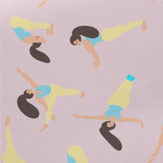 女孩做瑜珈運動斜紋布(幅寬150公分)