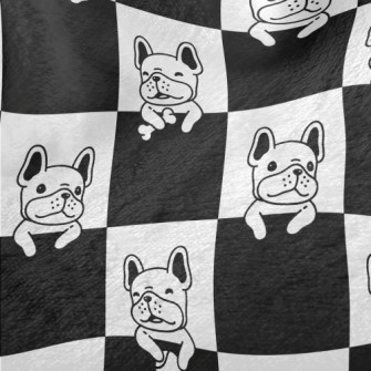 玩耍鬥牛犬法蘭絨(幅寬150公分)