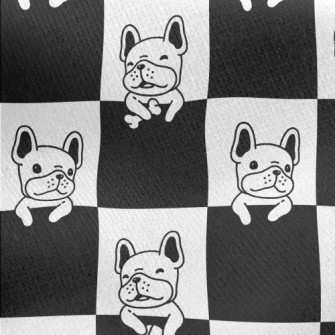 玩耍鬥牛犬刷毛布(幅寬150公分)