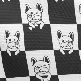 玩耍鬥牛犬春亞紡(幅寬160公分)