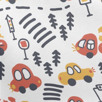 兒童汽車和卡車春亞紡(幅寬160公分)