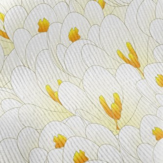 怒放的白番紅花燈芯絨(幅寬150公分)