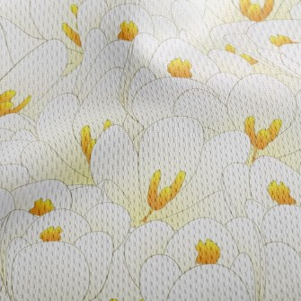 怒放的白番紅花鳥眼布(幅寬160公分)