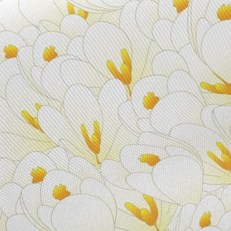 怒放的白番紅花斜紋布(幅寬150公分)