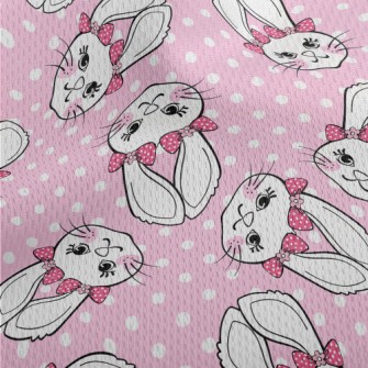 蝴蝶結裝飾兔子鳥眼布(幅寬160公分)