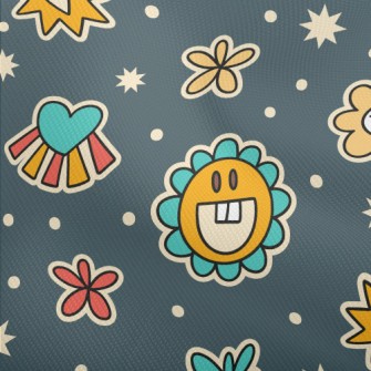 微笑花朵愛心星星雙斜布(幅寬150公分)