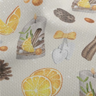 水彩風格的裝飾品鳥眼布(幅寬160公分)