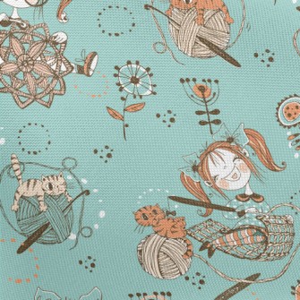 喜歡編織的眼鏡女孩春亞紡(幅寬160公分)