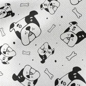 卡通塗鴉風格狗頭帆布(幅寬150公分)