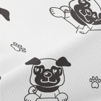黑白卡通哈巴狗高爾布(幅寬180公分)