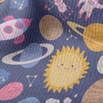 動物怪獸遨遊宇宙毛巾布(幅寬160公分)