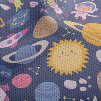 動物怪獸遨遊宇宙鳥眼布(幅寬160公分)