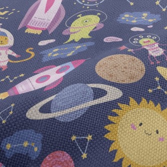 動物怪獸遨遊宇宙麻布(幅寬150公分)