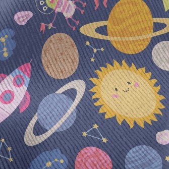 動物怪獸遨遊宇宙燈芯絨(幅寬150公分)