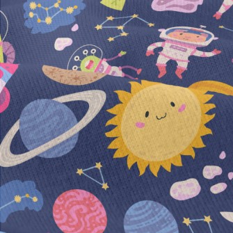 動物怪獸遨遊宇宙仿棉布(幅寬150公分)