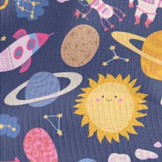 動物怪獸遨遊宇宙仿毛衣布(幅寬150公分)