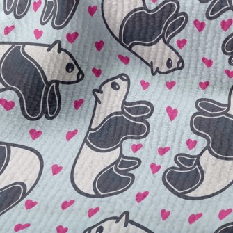 迷你愛心貓熊毛巾布(幅寬160公分)