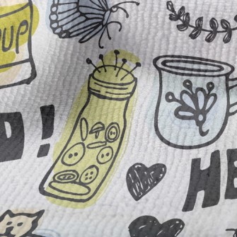 迷你杯子小貓咪毛巾布(幅寬160公分)