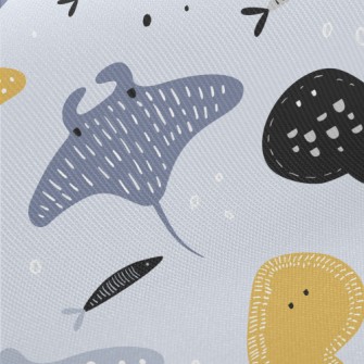 點點魟魚家族厚棉布(幅寬150公分)
