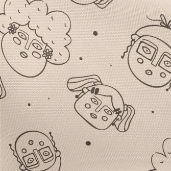 逗趣手繪人臉春亞紡(幅寬160公分)