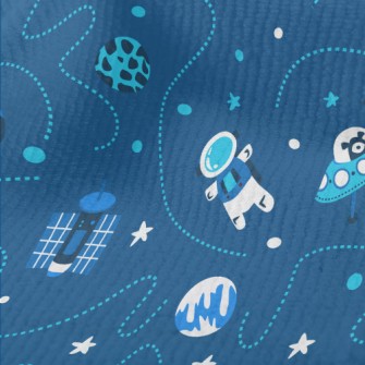 卡通宇宙巡航毛巾布(幅寬160公分)