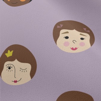 不同女生表情臉雪紡布(幅寬150公分)