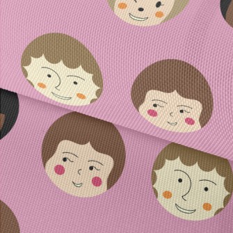 各種不同女生臉孔牛津布(幅寬150公分)