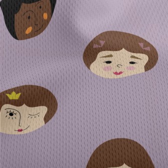 不同女生表情臉鳥眼布(幅寬160公分)