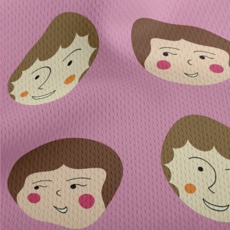 各種不同女生臉孔鳥眼布(幅寬160公分)
