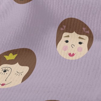 不同女生表情臉毛巾布(幅寬160公分)