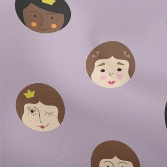 不同女生表情臉雙斜布(幅寬150公分)