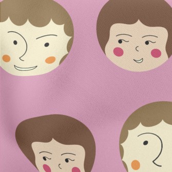 各種不同女生臉孔羅馬布(幅寬160公分)
