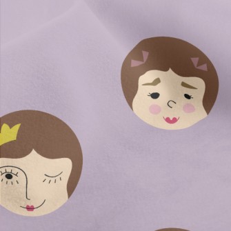 不同女生表情臉水晶絨(幅寬160公分)