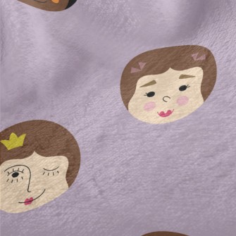 不同女生表情臉法蘭絨(幅寬150公分)