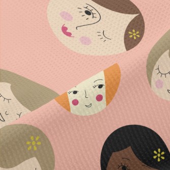 可愛的各種女生臉高爾布(幅寬180公分)