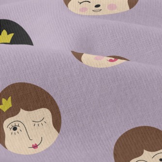 不同女生表情臉仿棉布(幅寬150公分)