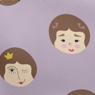 不同女生表情臉春亞紡(幅寬160公分)