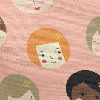 可愛的各種女生臉春亞紡(幅寬160公分)