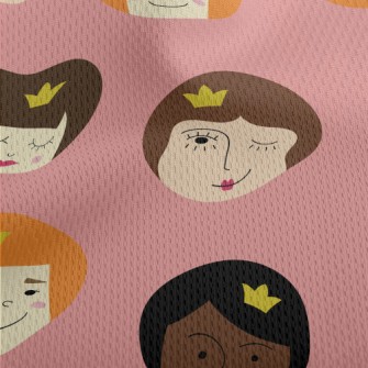 塗鴉可愛女生臉孔鳥眼布(幅寬160公分)