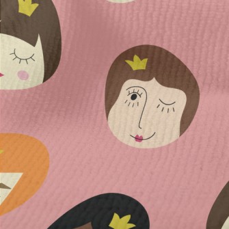 塗鴉可愛女生臉孔毛巾布(幅寬160公分)