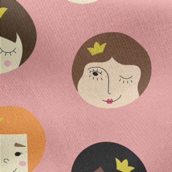 塗鴉可愛女生臉孔刷毛布(幅寬150公分)