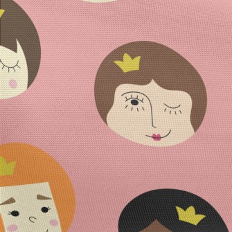塗鴉可愛女生臉孔春亞紡(幅寬160公分)