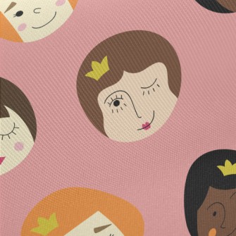 塗鴉可愛女生臉孔厚棉布(幅寬150公分)