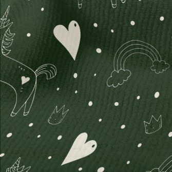 童話獨角獸與愛心毛巾布(幅寬160公分)